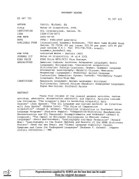 Reproductions Supplied by EDRS Are the Best That Can Be Made from the Original Document