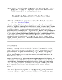 Scaled Quail Management in Trans-Pecos Texas