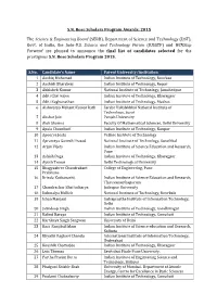 SN Bose Scholars Program Awards