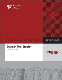 Syngman Rhee: Socialist by David P