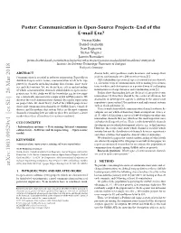 Communication in Open-Source Projects–End of the E-Mail Era?