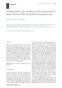 Development and Validation of Acacia Koa and A. Koaia Nuclear Ssrs Using Illumina Sequencing