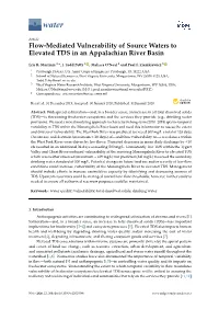 Flow-Mediated Vulnerability of Source Waters to Elevated TDS in an Appalachian River Basin