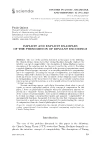 Implicit and Explicit Examples of the Phenomenon of Deviant Encodings