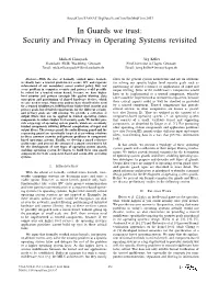 In Guards We Trust: Security and Privacy in Operating Systems Revisited