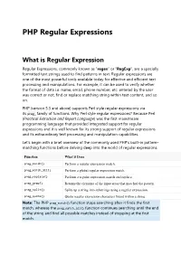 PHP Regular Expressions