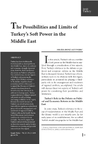 The Possibilities and Limits of Turkey's Soft Power in the Middle East