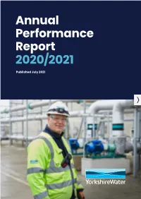 Yorkshire Water, Annual Performance Report 2020/2021