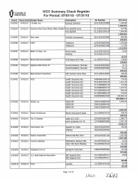 0 ILIANOISVALLEY IVCC Summary Check Register for Period: 07