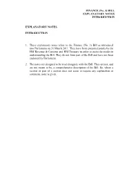 Bill Explanatory Notes Introduction