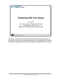 Designing with Thin Gauge