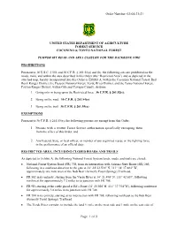 Fossil Creek Temporary Road Closure 03-12-04