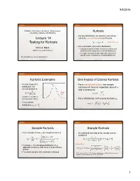 Lecture 14 Testing for Kurtosis