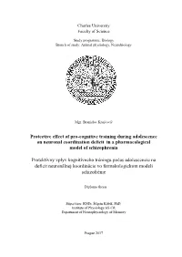 Protective Effect of Pro-Cognitive Training During Adolescence on Neuronal Coordination Deficit in a Pharmacological Model of Schizophrenia