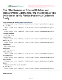 The Effectiveness of External Rotators and Ischiofemoral Ligament for the Prevention of Hip Dislocation in Hip Flexion Position: a Cadaveric Study