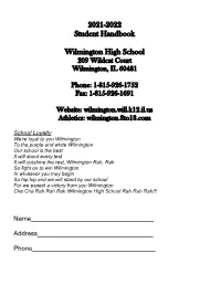 2021-2022 Student Handbook Wilmington High School