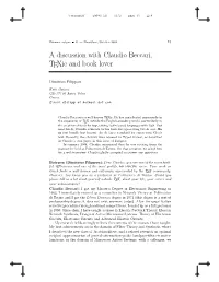 A Discussion with Claudio Beccari, Texie and Book Lover