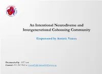 An Intentional Neurodiverse and Intergenerational Cohousing Community