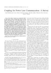 Coupling for Power Line Communication: a Survey Luis Guilherme Da S