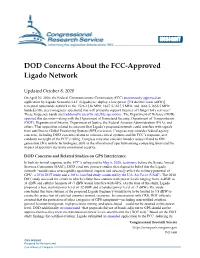 DOD Concerns About the FCC-Approved Ligado Network