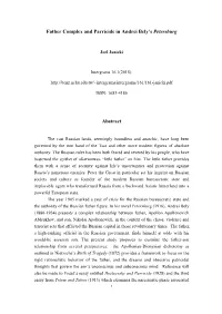 Father Complex and Parricide in Andrei Bely's Petersburg Abstract
