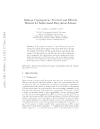 Rabin-$ P $ Cryptosystem: Practical and Efficient Method for Rabin