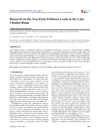 Research on the Non-Point Pollution Loads in the Lake Uluabat Basin