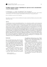 Seedling Responses of Three Australian Tree Species to Toxic Concentrations of Zinc in Solution Culture