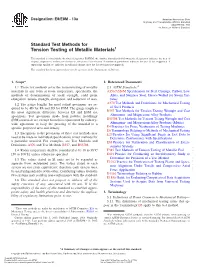 Tension Testing of Metallic Materials1