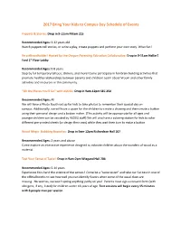 2017 Bring Your Kids to Campus Day Schedule of Events