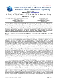A Study of Significance of Metamaterial in Antenna Array