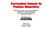 Corrosion Issues in Fusion Reactors