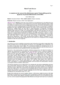 Goal-Shifting and the Dynamics of Judicial Effectiveness at the WTO