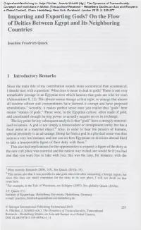 Importing and Exporting Gods? on the Flow of Deities Between Egypt and Its Neighboring Countries