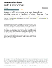 Legacies of Indigenous Land Use Shaped Past Wildfire Regimes in The