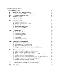 Pcr 2019 Annual Report Table of Contents 1 I