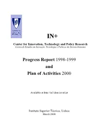 Progress Report 1998-1999 and Plan of Activities 2000
