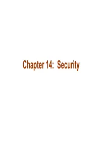 Chapter 14: Security Chapter 14: Security