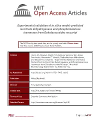 Experimental Validation of in Silico Modelpredicted Isocitrate