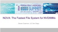 NOVA: the Fastest File System for Nvdimms