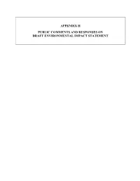 Appendix H Public Comments and Responses to DEIS