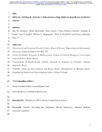 Edna in a Bottleneck: Obstacles to Fish Metabarcoding Studies in Megadiverse Freshwater 3 Systems 4 5 Authors: 6 Jake M