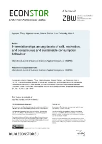Interrelationships Among Facets of Self, Motivation, and Conspicuous and Sustainable Consumption Behaviour
