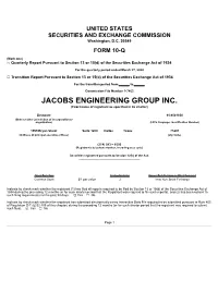 JACOBS ENGINEERING GROUP INC. (Exact Name of Registrant As Specified in Its Charter)