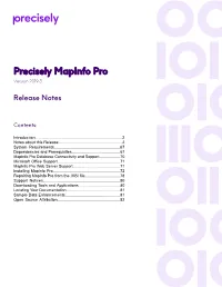 Precisely Mapinfo Pro V2019.3 Release Notes