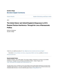 The United States' and United Kingdom's Responses to 2016