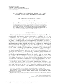 A Symplectic Functional Analytic Proof of the Conformal Welding Theorem