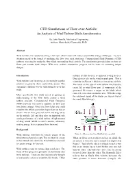 CFD Simulations of Flow Over Airfoils: an Analysis of Wind Turbine Blade Aerodynamics