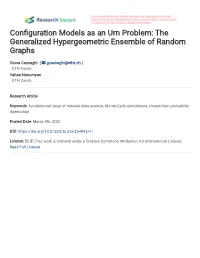 Configuration Models As an Urn Problem