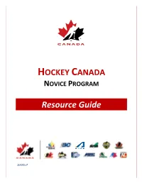 HOCKEY CANADA NOVICE PROGRAM Resource Guide